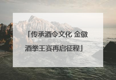 传承酒令文化 金徽酒拳王赛再启征程
