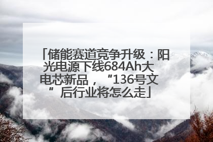 储能赛道竞争升级：阳光电源下线684Ah大电芯新品，“136号文”后行业将怎么走