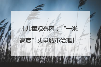 儿童观察团：“一米高度”丈量城市治理