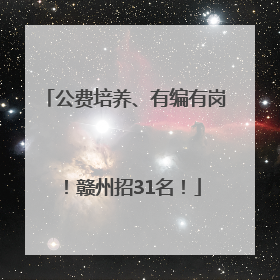 公费培养、有编有岗！赣州招31名！