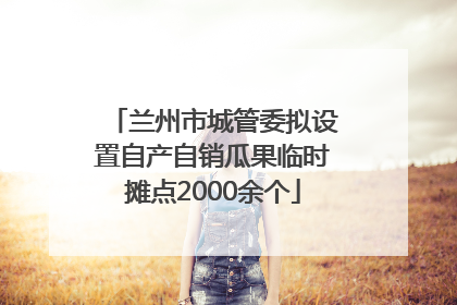 兰州市城管委拟设置自产自销瓜果临时摊点2000余个