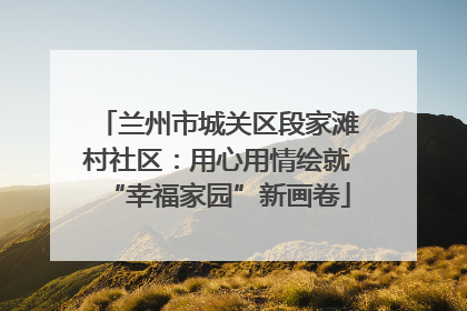 兰州市城关区段家滩村社区：用心用情绘就“幸福家园”新画卷