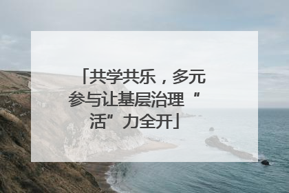 共学共乐，多元参与让基层治理“活”力全开