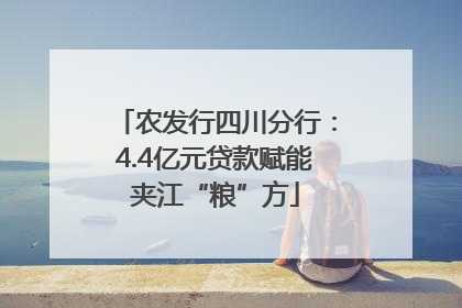 农发行四川分行：4.4亿元贷款赋能夹江“粮”方