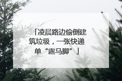 凌晨路边偷倒建筑垃圾，一张快递单“露马脚”