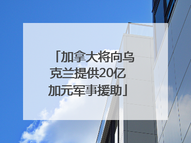 加拿大将向乌克兰提供20亿加元军事援助