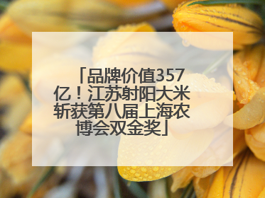 品牌价值357亿！江苏射阳大米斩获第八届上海农博会双金奖