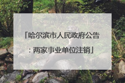 哈尔滨市人民政府公告：两家事业单位注销