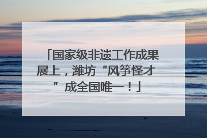 国家级非遗工作成果展上，潍坊“风筝怪才”成全国唯一！