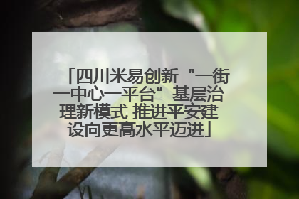 四川米易创新“一街一中心一平台”基层治理新模式 推进平安建设向更高水平迈进