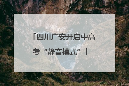 四川广安开启中高考“静音模式”