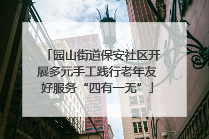 园山街道保安社区开展多元手工践行老年友好服务“四有一无”