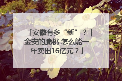 安徽有多“新”？｜金安的脆桃 怎么能一年卖出16亿元？