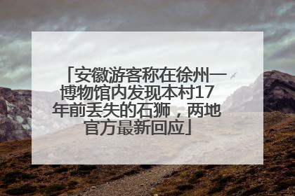 安徽游客称在徐州一博物馆内发现本村17年前丢失的石狮，两地官方最新回应