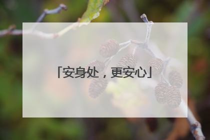 安身处，更安心