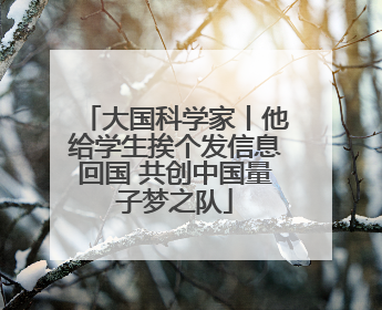 大国科学家丨他给学生挨个发信息回国 共创中国量子梦之队