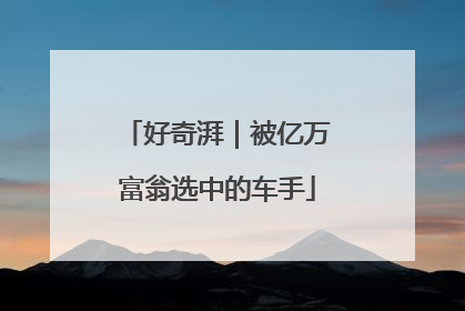 好奇湃｜被亿万富翁选中的车手