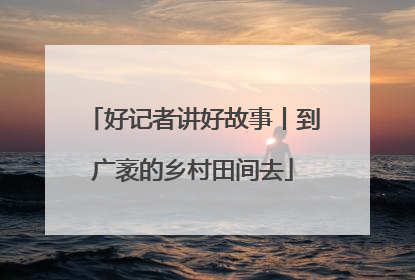 好记者讲好故事丨到广袤的乡村田间去