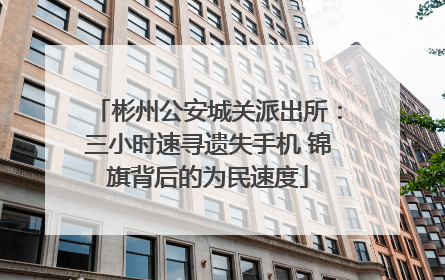 彬州公安城关派出所：三小时速寻遗失手机 锦旗背后的为民速度