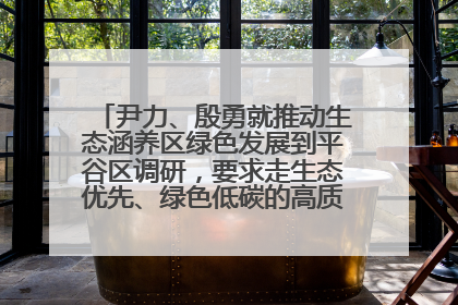尹力、殷勇就推动生态涵养区绿色发展到平谷区调研，要求走生态优先、绿色低碳的高质量发展之路