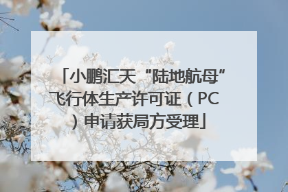 小鹏汇天“陆地航母”飞行体生产许可证（PC）申请获局方受理