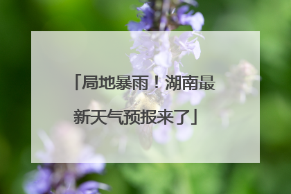 局地暴雨！湖南最新天气预报来了