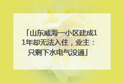 山东威海一小区建成11年却无法入住，业主：只剩下水电气没通