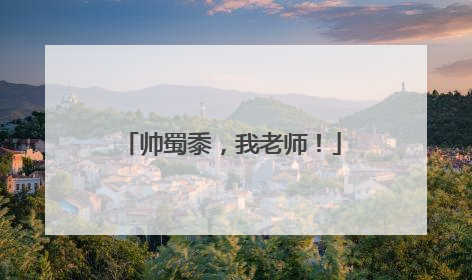 帅蜀黍，我老师！
