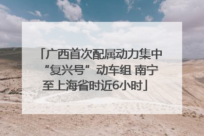 广西首次配属动力集中“复兴号”动车组 南宁至上海省时近6小时