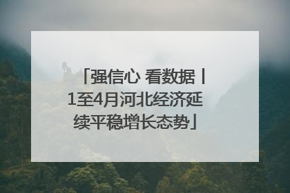 强信心 看数据丨1至4月河北经济延续平稳增长态势