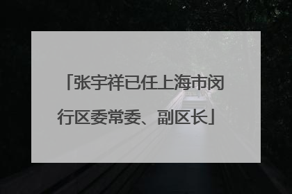 张宇祥已任上海市闵行区委常委、副区长