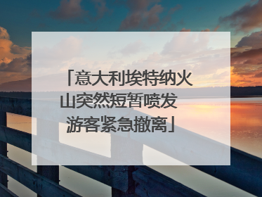意大利埃特纳火山突然短暂喷发 游客紧急撤离
