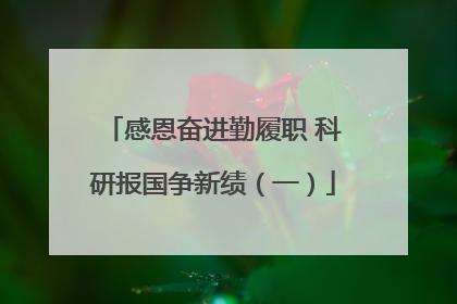感恩奋进勤履职 科研报国争新绩（一）