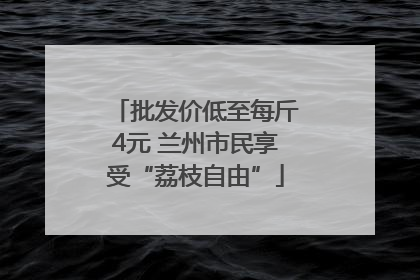 批发价低至每斤4元 兰州市民享受“荔枝自由”