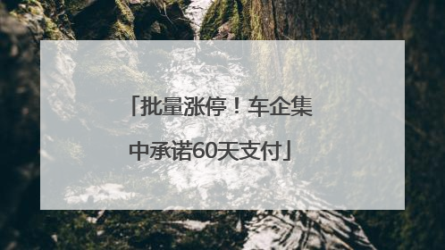 批量涨停！车企集中承诺60天支付