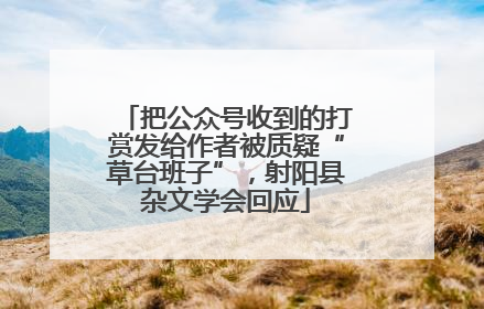 把公众号收到的打赏发给作者被质疑“草台班子”，射阳县杂文学会回应