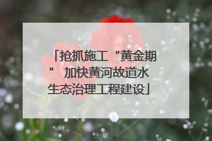 抢抓施工“黄金期” 加快黄河故道水生态治理工程建设