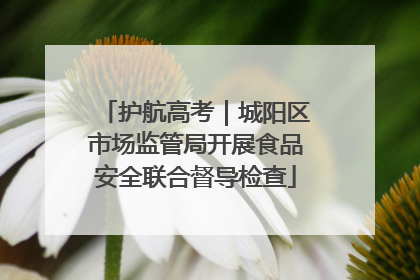 护航高考｜城阳区市场监管局开展食品安全联合督导检查