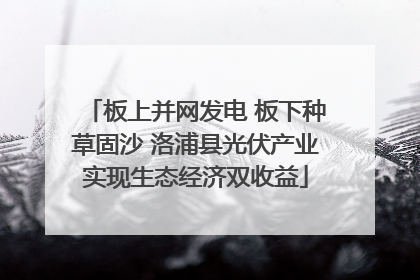 板上并网发电 板下种草固沙 洛浦县光伏产业实现生态经济双收益