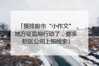 摸排股市“小作文”，地方证监局行动了，要求辖区公司上报线索