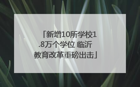 新增10所学校1.8万个学位 临沂教育改革重磅出击