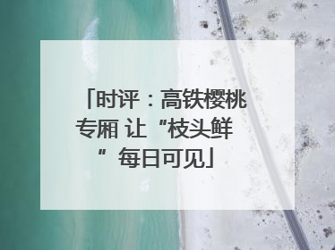 时评:高铁樱桃专厢 让“枝头鲜”每日可见