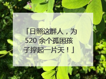 日照这群人，为 520 余个孤困孩子撑起一片天！