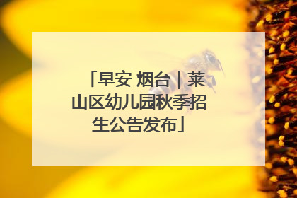 早安 烟台｜莱山区幼儿园秋季招生公告发布