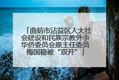 曲靖市沾益区人大社会建设和民族宗教外事华侨委员会原主任委员梅国稳被“双开”