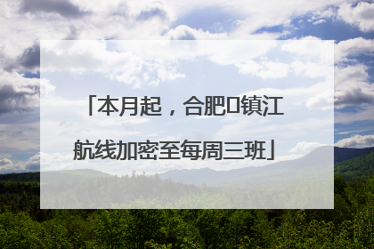 本月起，合肥⇋镇江航线加密至每周三班