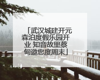 武汉城建开元森泊度假乐园开业 知音故里蔡甸邀您度周末