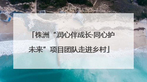 株洲“润心伴成长·同心护未来”项目团队走进乡村