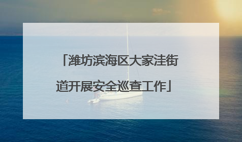 潍坊滨海区大家洼街道开展安全巡查工作