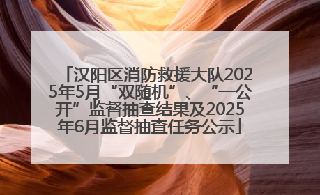 汉阳区消防救援大队2025年5月“双随机”、“一公开”监督抽查结果及2025年6月监督抽查任务公示